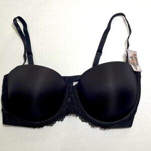 Maidenform Bra SE1102 Self Expressions Push Up Extreme Lift Lace 40D Black NWT